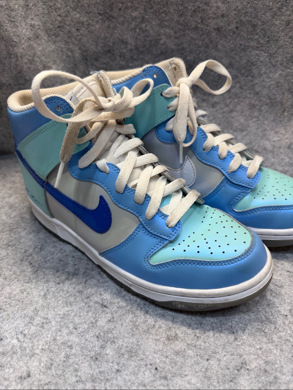 Nike Kids dunk, I got next in Light Blue, Teal and Royal Blue